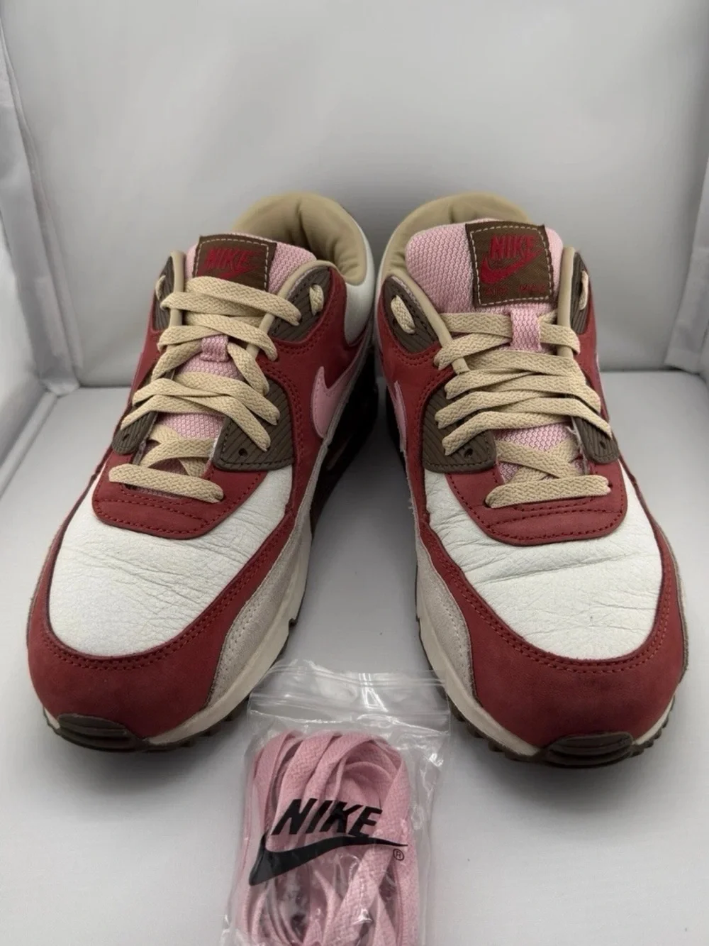 Nike Air Max 90 2021 Bacon CU1816-100 Men’s Size 9.5, No Box, Extra Pink Laces